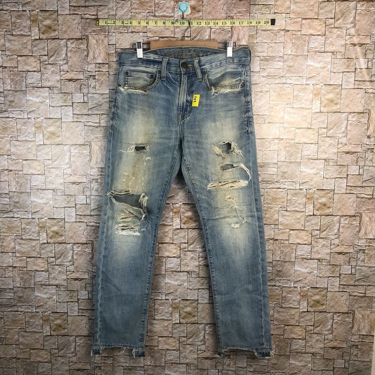 Japanese Brand American Eagle Outfitters Blue Distressed Denim Pants #A57 Size US 29 - 1 Thumbnail