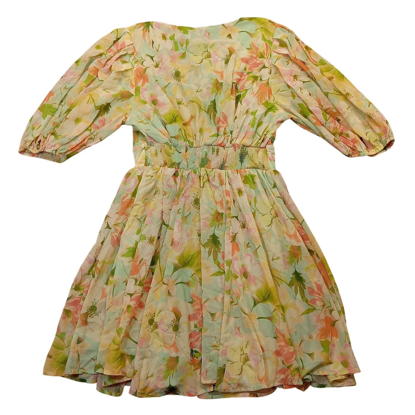 & Other Stories Love Colette Sheer Dress M Floral Lined Green Polyester Size M / US 6-8 / IT 42-44 - 4 Thumbnail