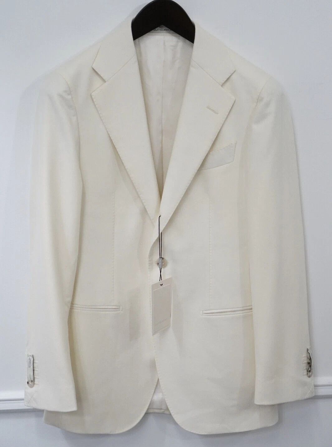 Suitsupply Men Suitsupply Blazer Havana Jetted Beige Wool Flannel US34 Size 34R - 1 Thumbnail