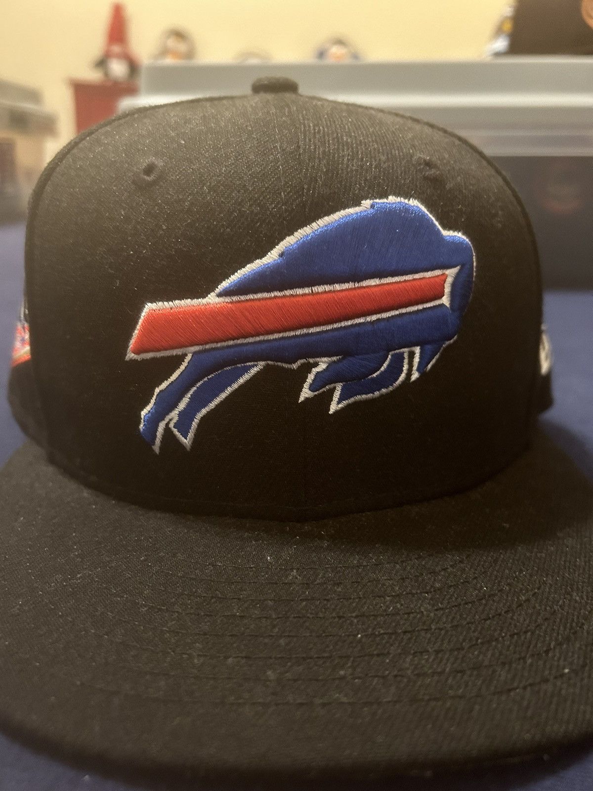 New Era Buffalo Bills Black Fitted Hat Size 7 50th anniversary patch Size ONE SIZE - 1 Thumbnail