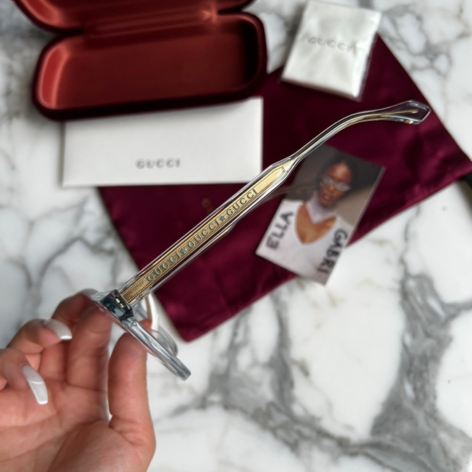 NEW Gucci GG0566ON Blue Transparent Eyeglasses Frames