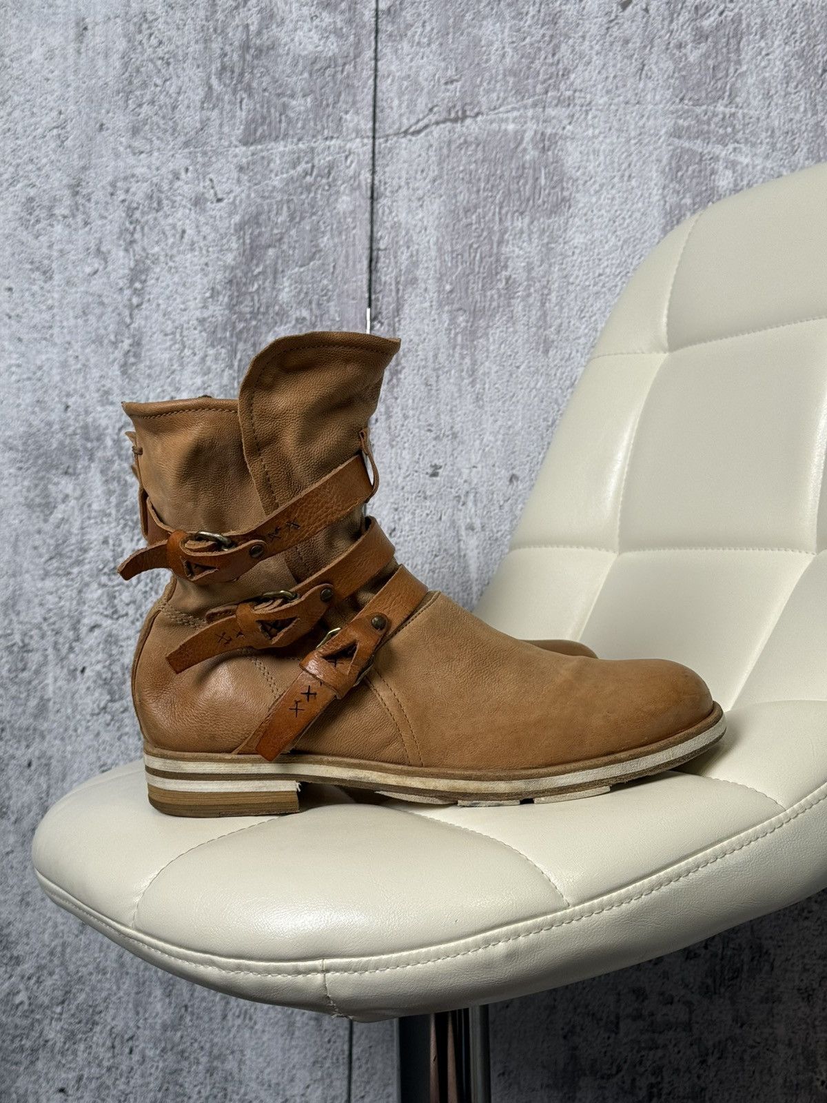 A.S.98 A.S.98 Airstep Brown Leather Strap Buckle Avant-Garde Boots Size US 10 / EU 43 - 8 Thumbnail