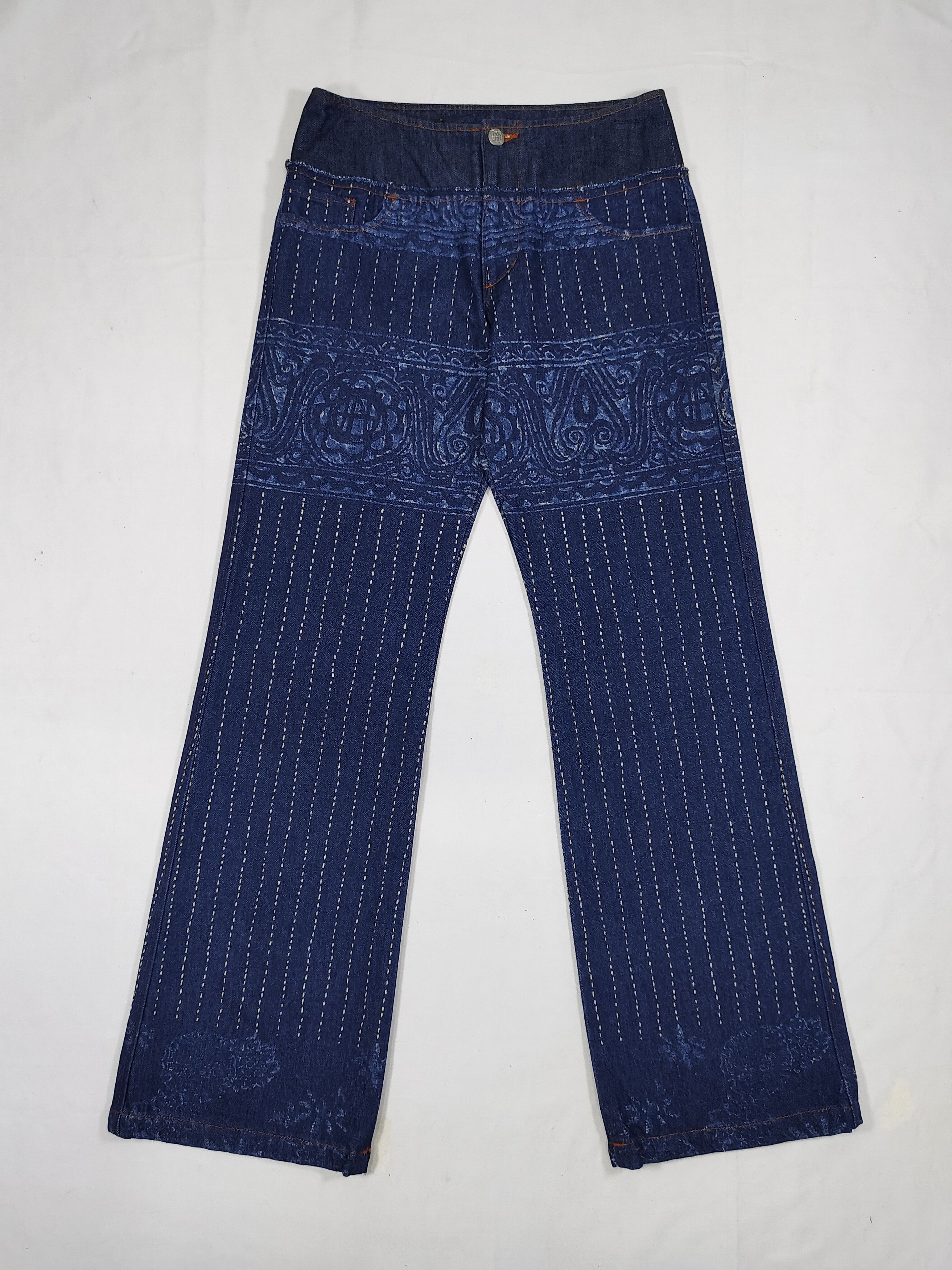Jean Paul Gaultier 90s JPG- Archive Ethnic Baroque Graphic Structural Jeans Size 28" / US 6 / IT 42 - 3 Thumbnail