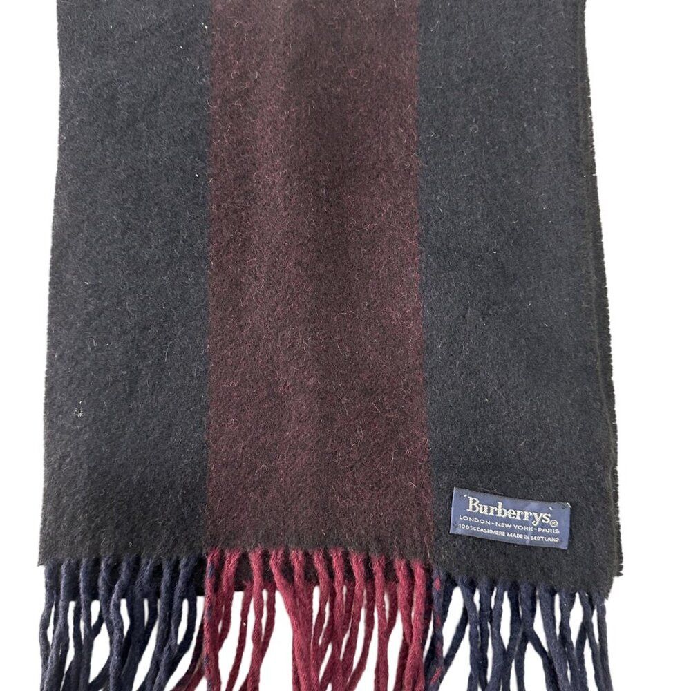 Burberry Burberrys Classic Check Scarf Black 100% Cashmere Unisex Sc Size ONE SIZE - 2 Thumbnail