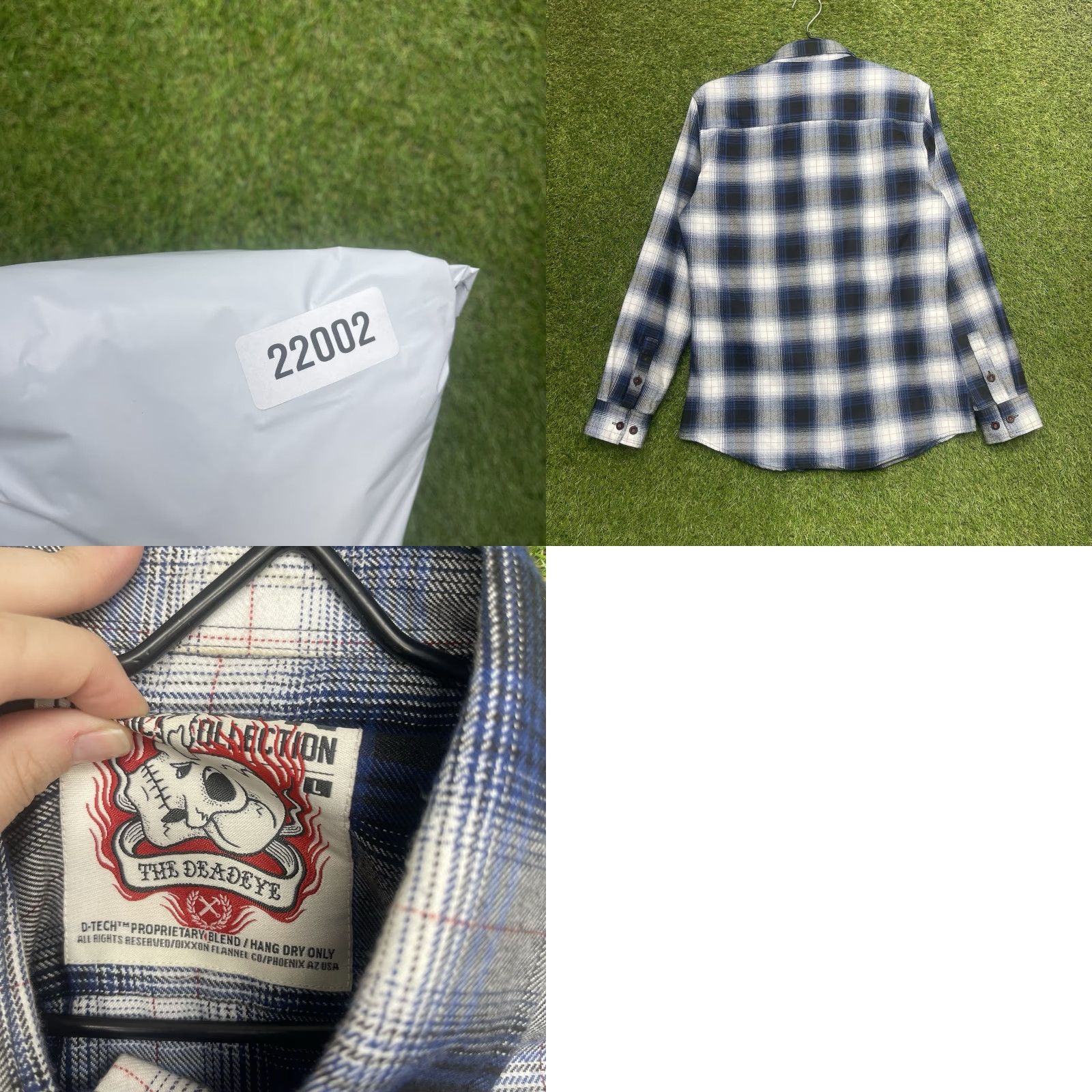 Vintage Dixxon Shirt Mens L Long Sleeve Plaid Button-Down Collared Blue White Flannel The Deadeye Size US L / EU 52-54 / 3 - 8 Thumbnail