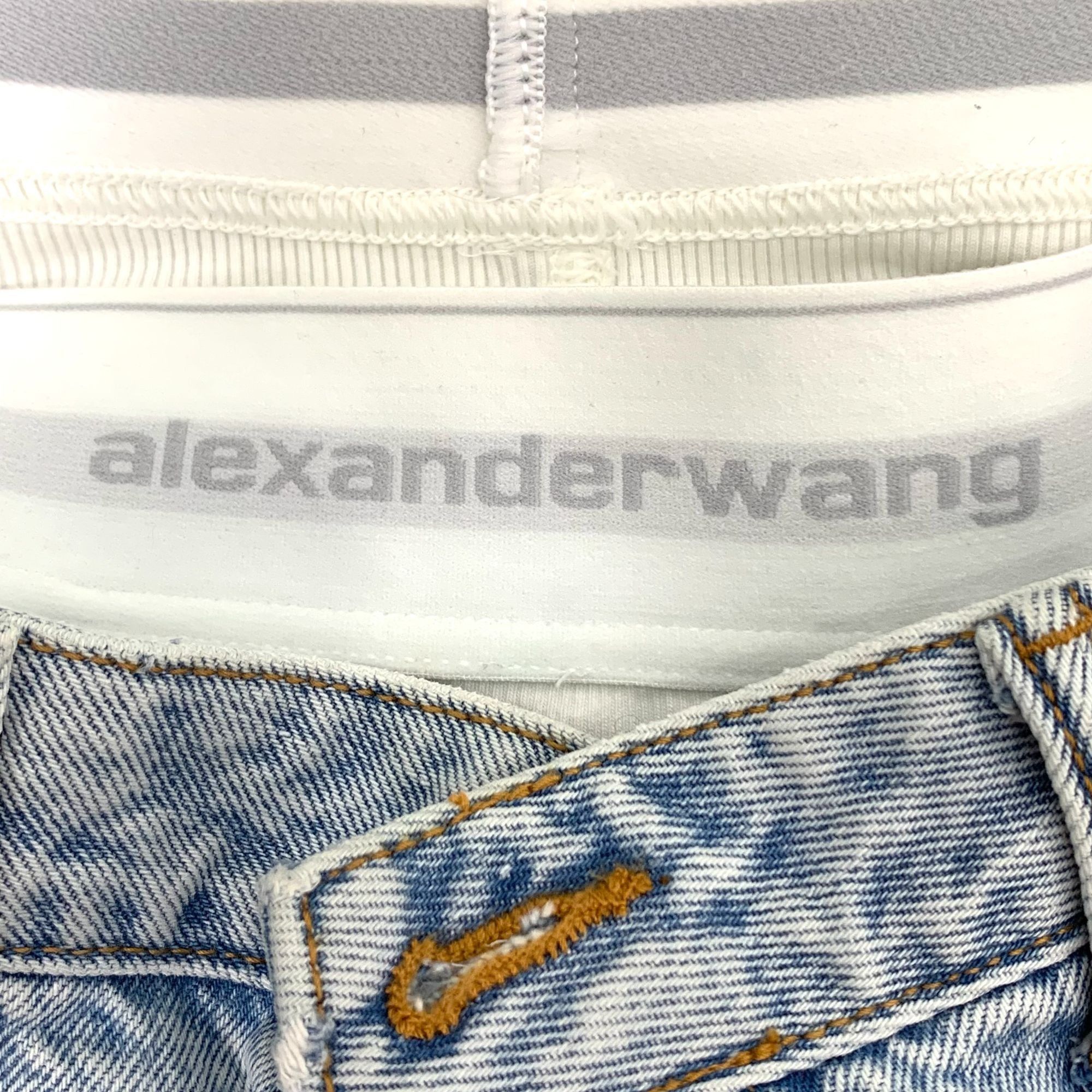 Alexander Wang Alexander Wang Light Blue Cotton Casual Patchwork Jeans Size Size 27" / US 4 / IT 40 - 4 Thumbnail