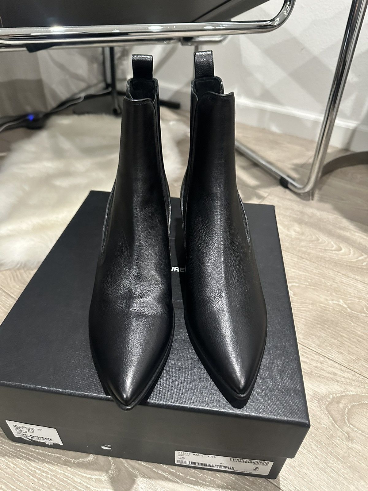 Saint Laurent Black Leather banana Men\'s Boots Leather boots Yves Saint Laurent Black size 43.5 EU in  main image 3
