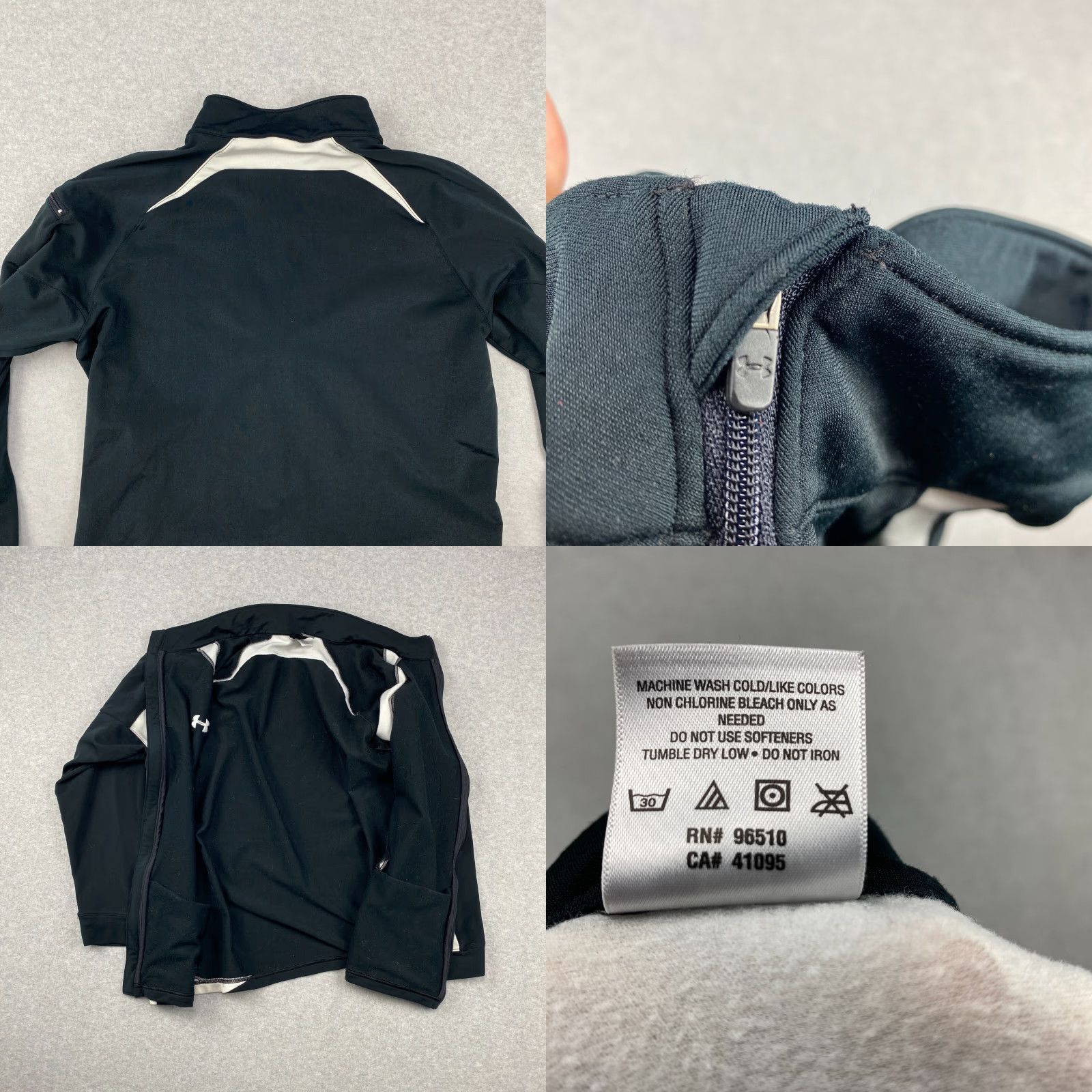 Under Armour VINTAGE? No — Under Armour Jacket Mens XL Black Full Zip Windbreaker Lined Fleece Pockets Logo Zip Size US XL / EU 56 / 4 - 8 Thumbnail