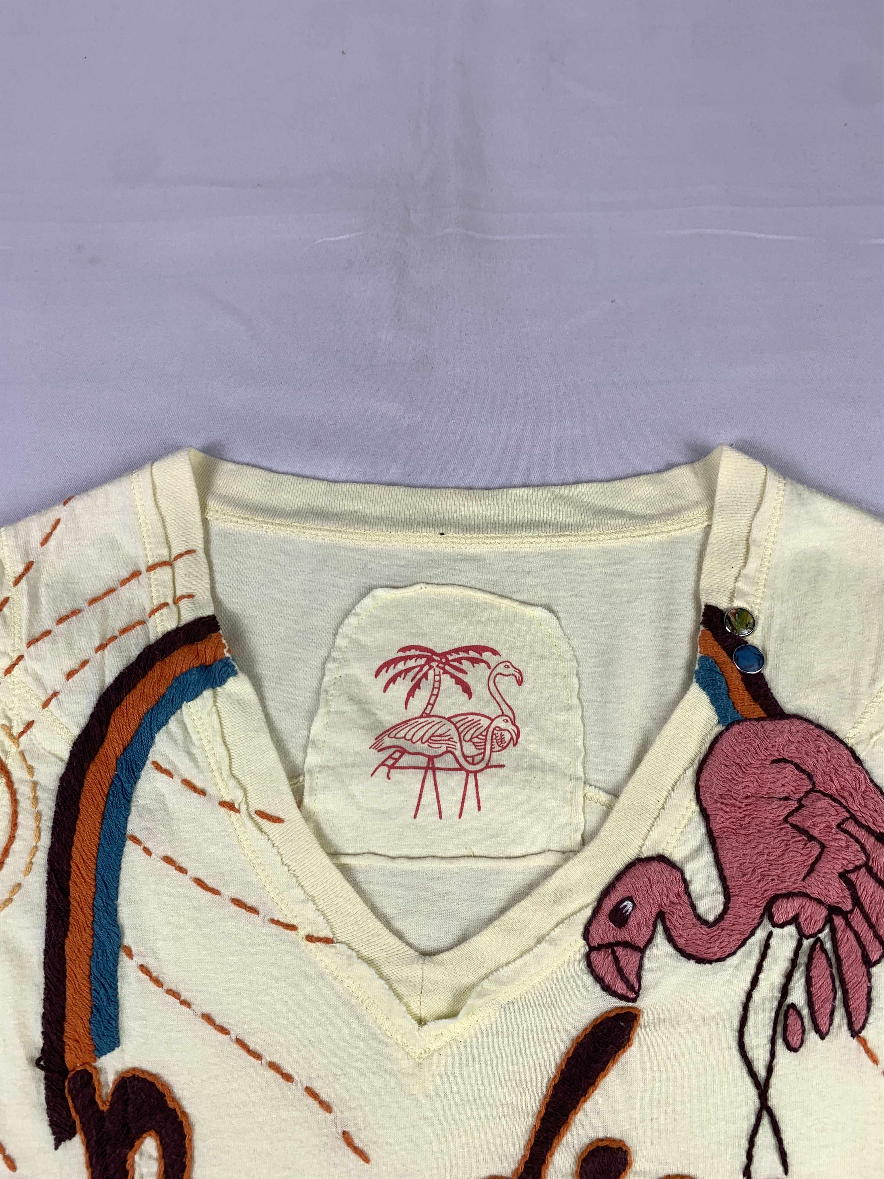 Japanese Brand Paradise Lemon Flamengo Embroidered Boob Tee (M) Size M / US 6-8 / IT 42-44 - 7 Thumbnail