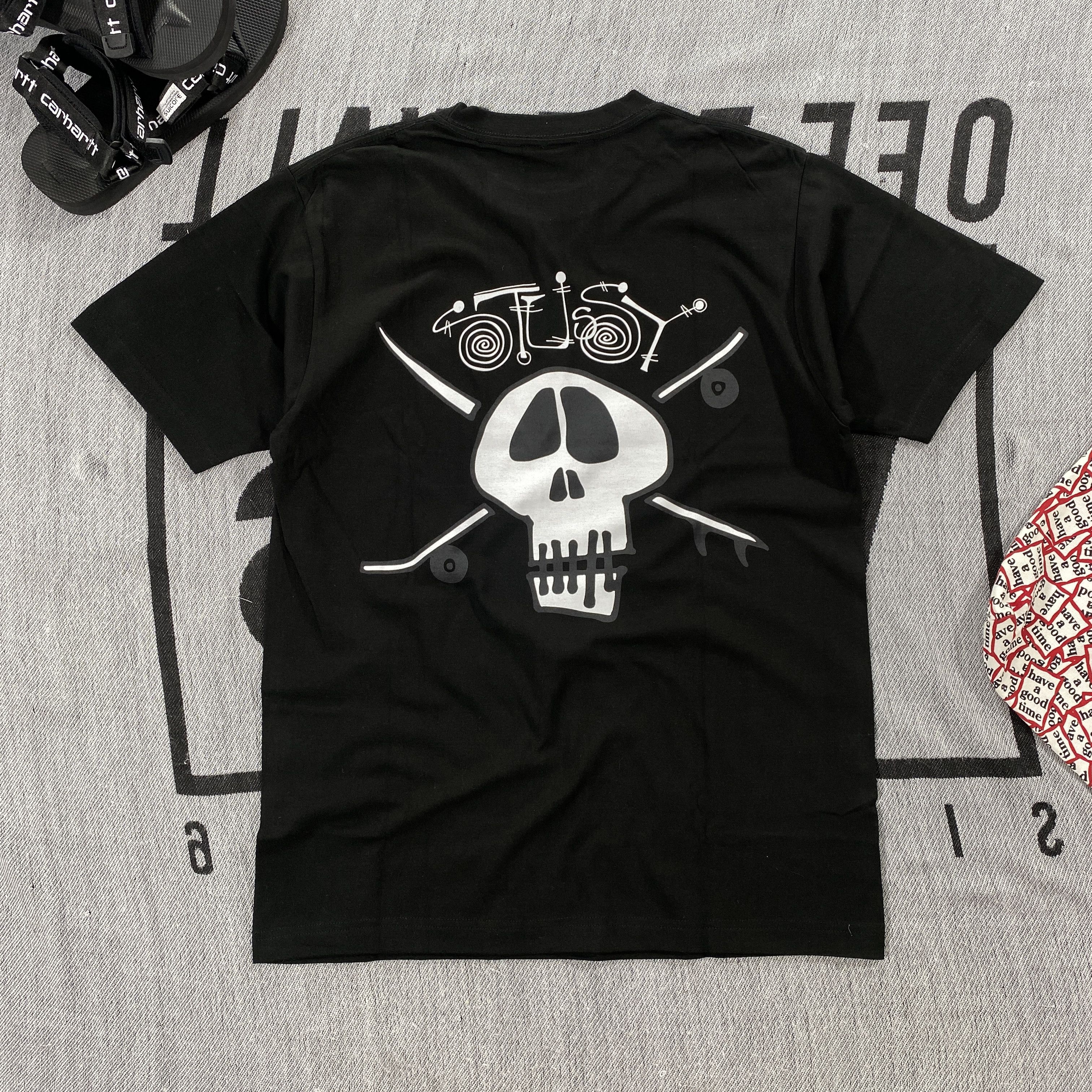 image of Stussy Surf Skate Skull Tee in Black, Men's (Size XL)