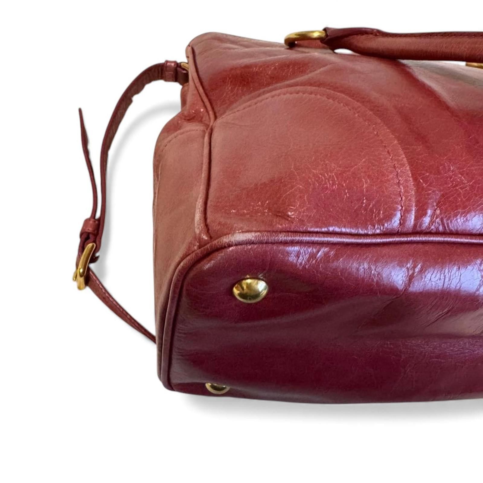 Miu Miu Miu Miu - Burgundy Leather Women's Handbag Size ONE SIZE - 7 Thumbnail