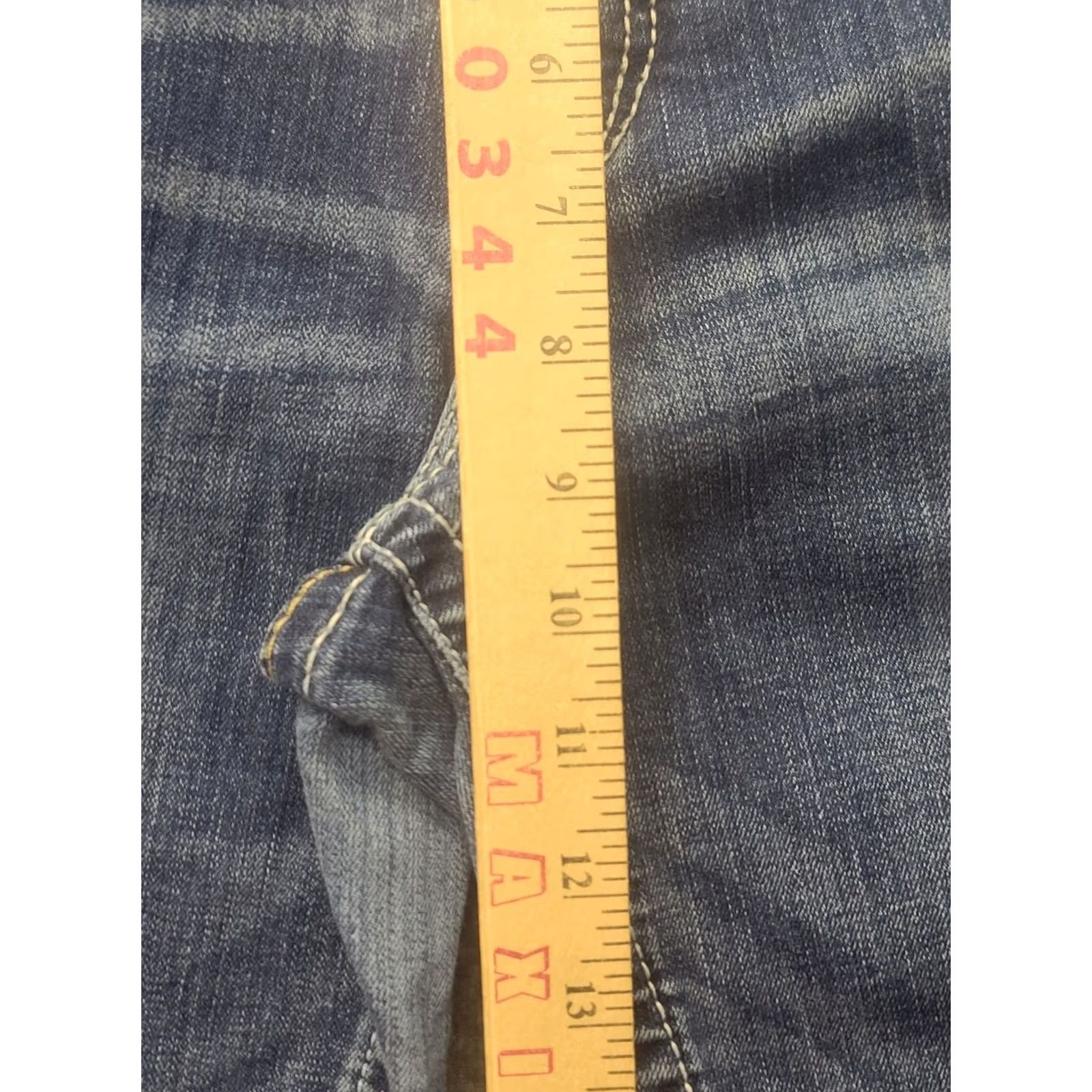 Ariat Ariat REAL Denim Jeans Womens 32x33 Regular Bootcut Stretch Distressed Blue Jeans Regular Fit Cowboy Horse Rodeo Cowgirl Mens Girls Size 24" / US 00 / IT 34 - 4 Thumbnail