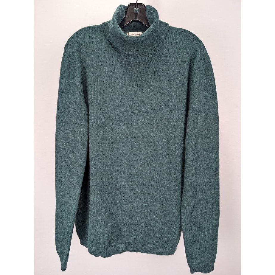 Saint Laurent Paris o1rshd1 Sweater Cachemire in Vert Fonce Size US XXL / EU 58 / 5 - 2 Thumbnail