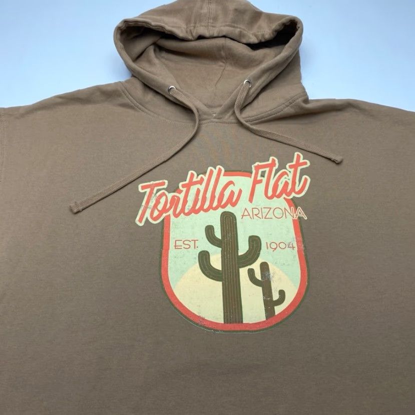 Vintage VINTAGE Independent Trading Co. Hoodie Sweatshirt Mens 2XL Brown Tortilla Flat Fleece Size US XXL / EU 58 / 5 - 5 Thumbnail