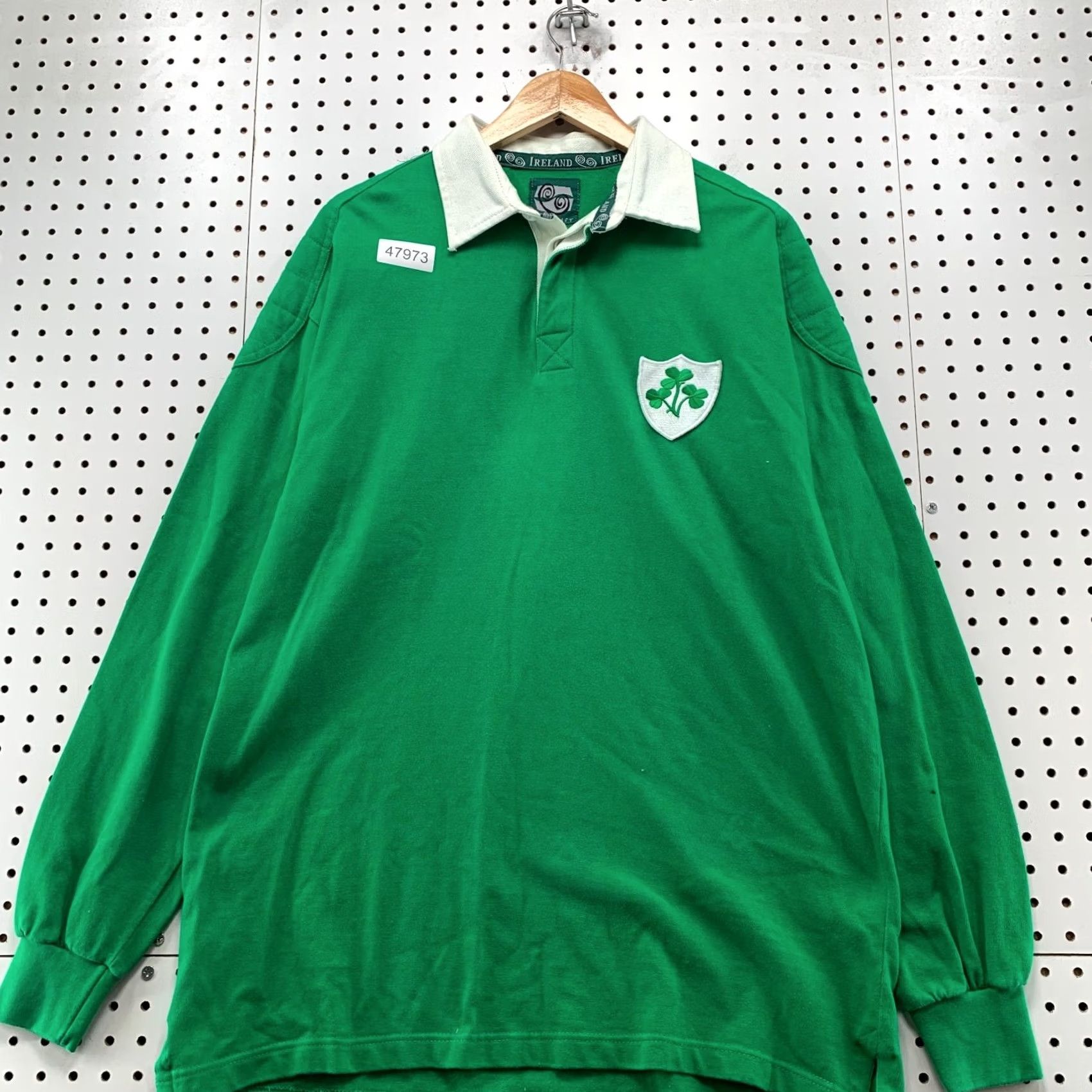 Vintage Ireland Rugby Polo Shirt Mens L Green Embroidered Cara Craft Thick Cotton Size US L / EU 52-54 / 3 - 4 Thumbnail