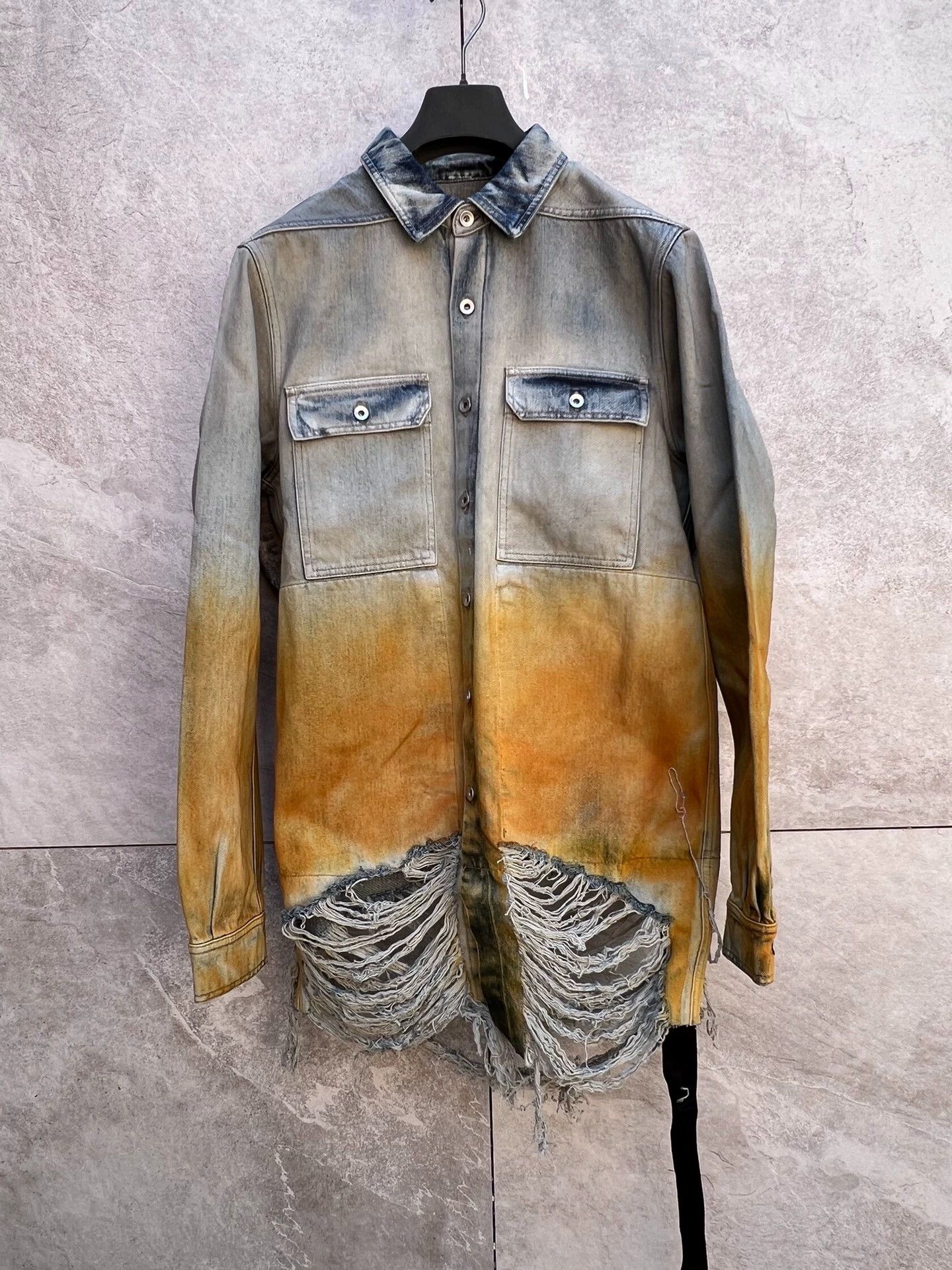 Rick Owens Rick Owens 24s two-color gradient tooling denim jacket -DMC Size US S / EU 44-46 / 1 - 1 Thumbnail