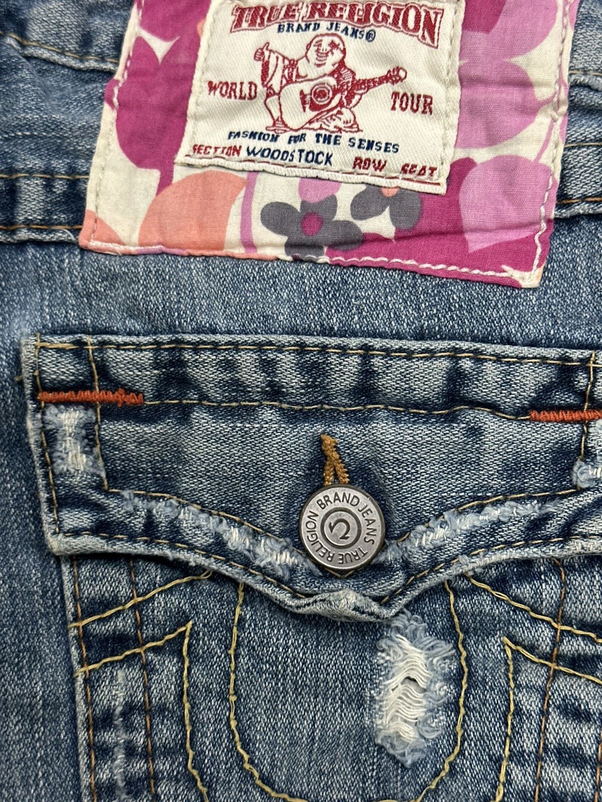 True Religion Vintage True Religion Woodstock Tour Patches Denim Pant Size US 26 / EU 42 - 10 Thumbnail