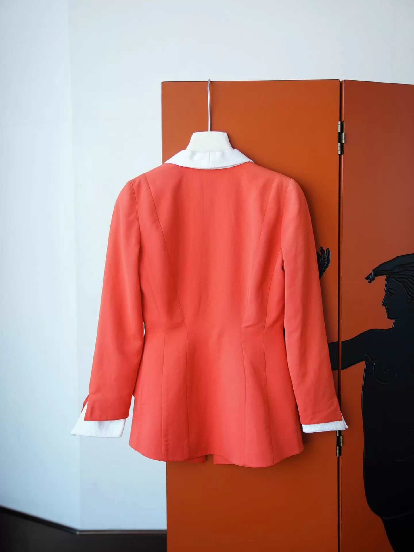 Thierry Mugler Thierry Mugler Vntg Orange-White Color-Blocked Blazer Size M / US 6-8 / IT 42-44 - 3 Thumbnail