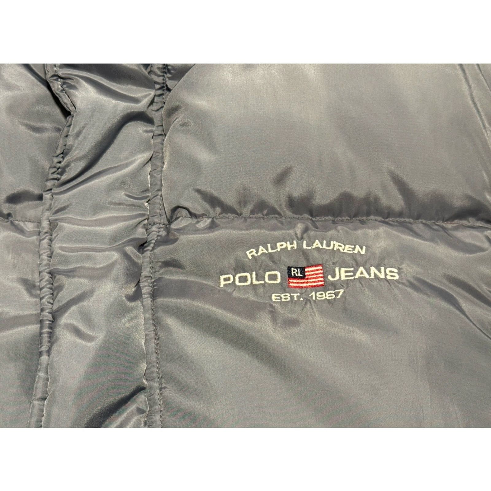 Ralph Lauren VINTAGE Polo Jeans Ralph Lauren Down Vest Puffer Men Size L Gray 90s Solid Nylon Polyester Vest Down Size US L / EU 52-54 / 3 - 2 Thumbnail