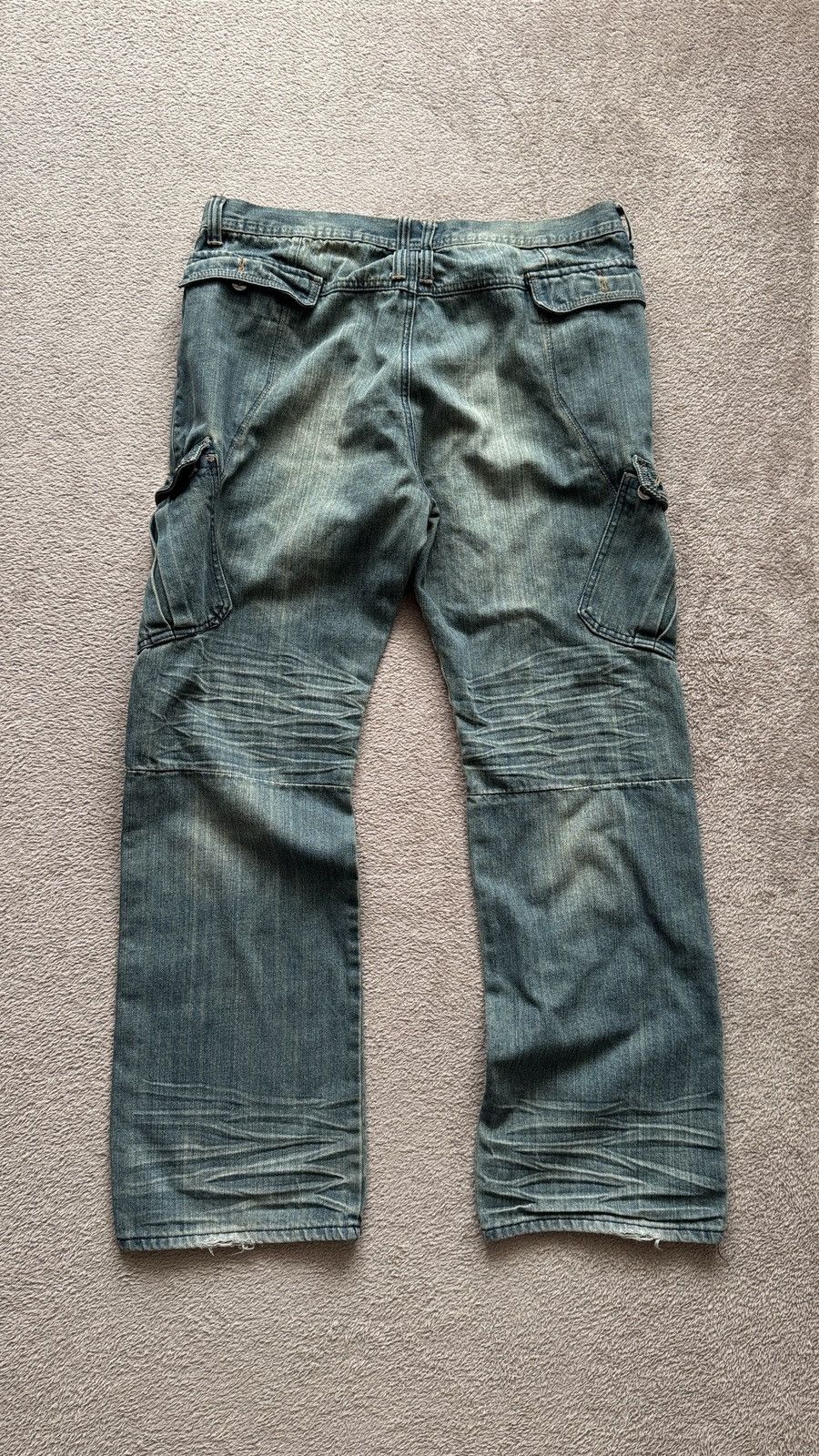 Japanese Brand Mudwash Distressed Straight Cargo Jeans LGB Ifsixwasnine Size US 38 / EU 54 - 5 Thumbnail
