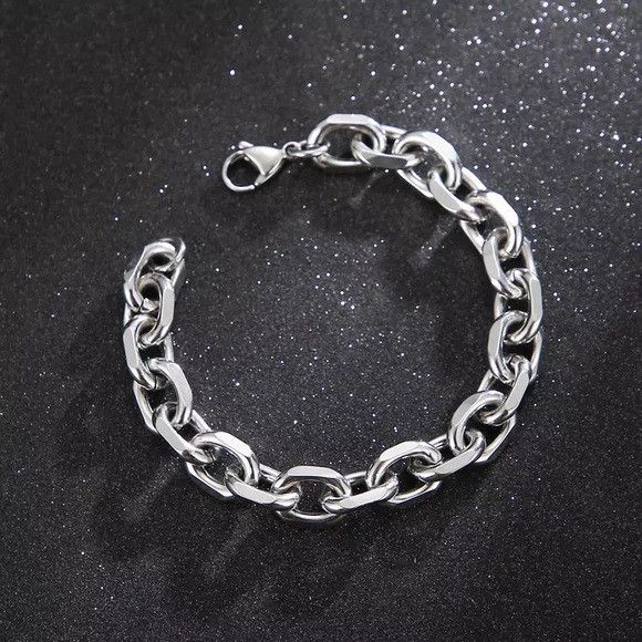 Other 10mm Stainless Steel Cuba O-Chain Men Bracelet (S) Size ONE SIZE - 3 Thumbnail