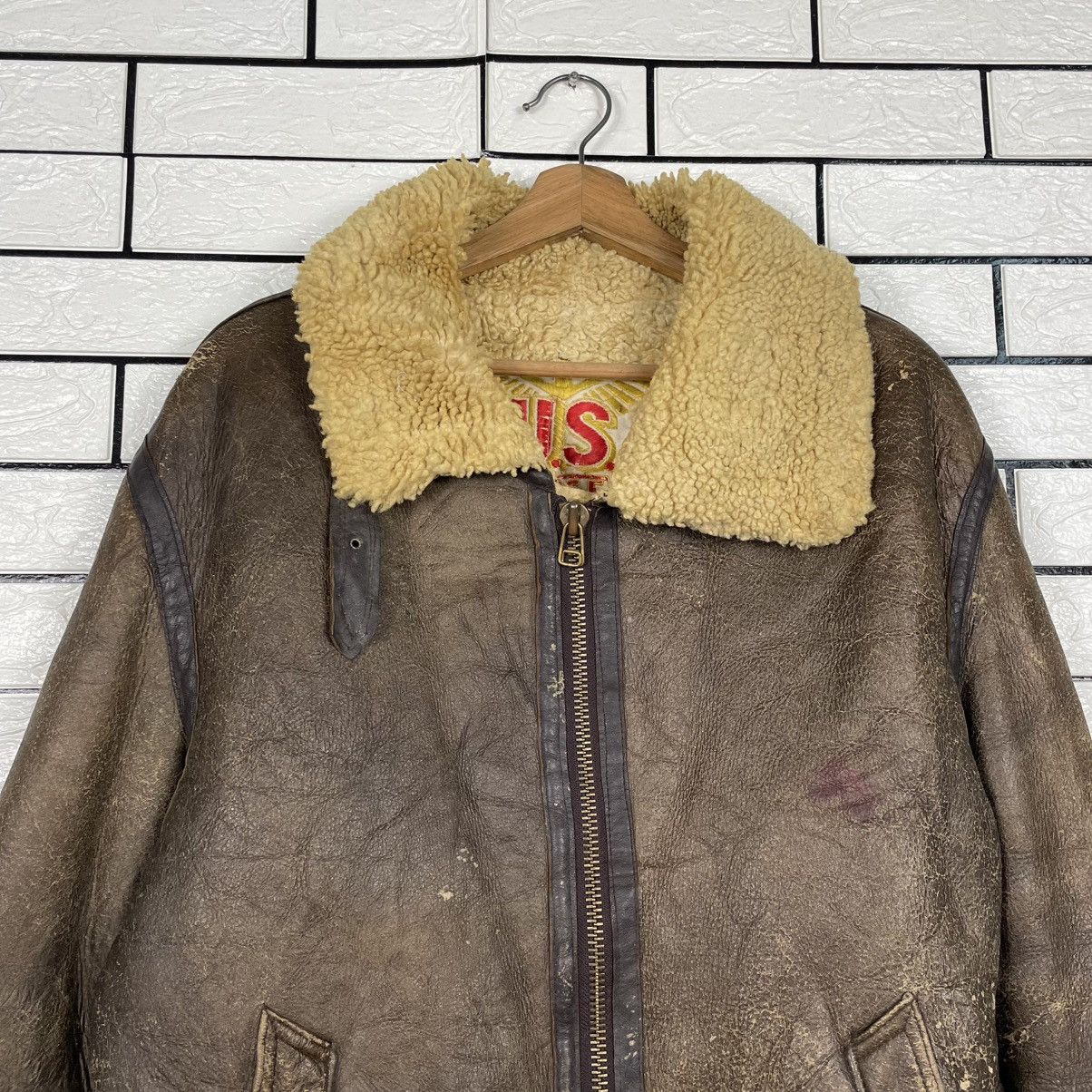 Japanese Brand Vintage US Force Sheepskin Shearling B3 Bomber Jacket Size US M / EU 48-50 / 2 - 2 Thumbnail
