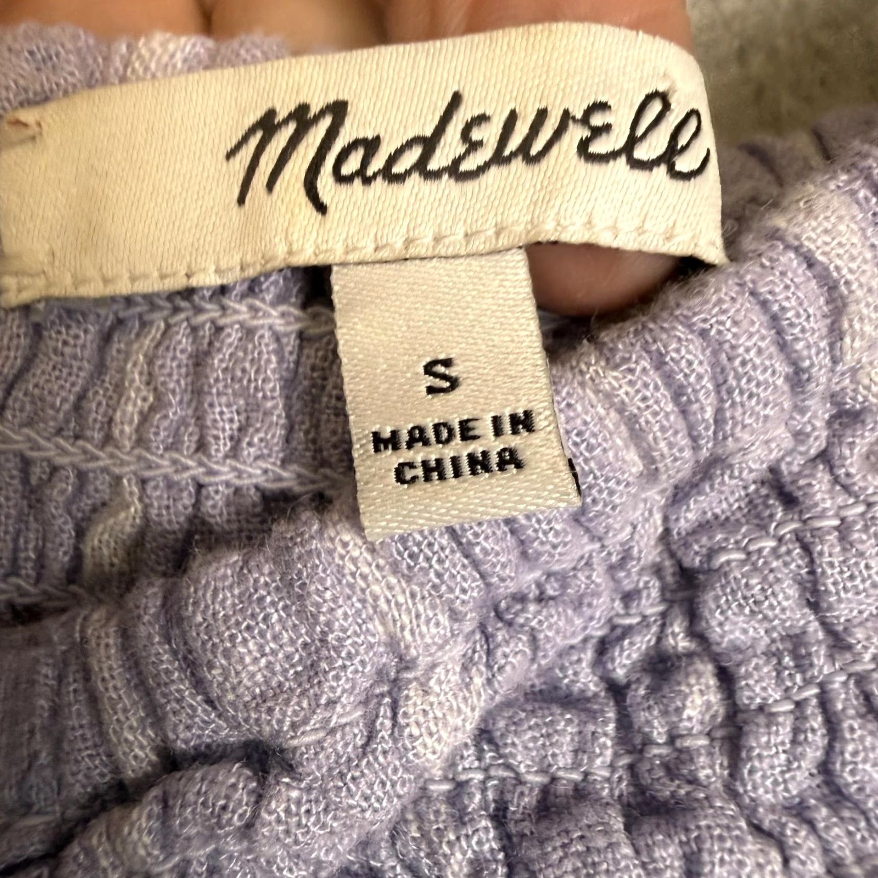 Madewell Madewell Dress Linen-Blend Lucie Tie-Strap Tiered Midi Dress lavender stripe pattern s Blue S Womens Regular A-Line Midi Size S / US 4 / IT 40 - 4 Thumbnail