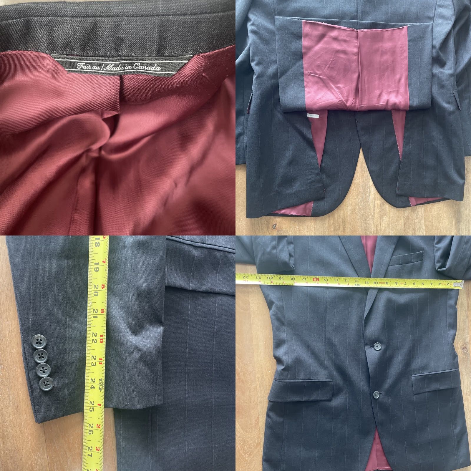 Jack Victor Jack Victor Slim 100s Black Windowpane Sport Jacket Blazer Mens 42L Size 42R - 8 Thumbnail