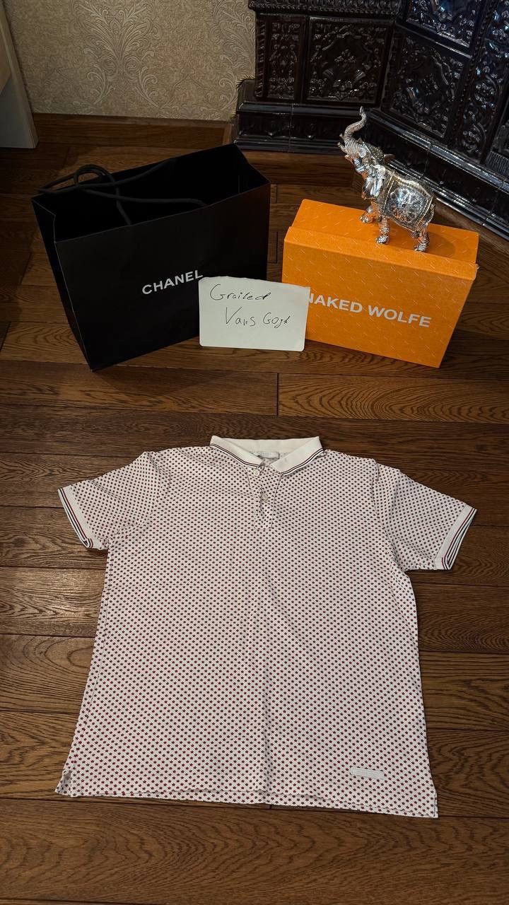 Prada Vintage Prada Polo T-Shirt Monogram Star Pattern Luxury Size US L / EU 52-54 / 3 - 1 Thumbnail