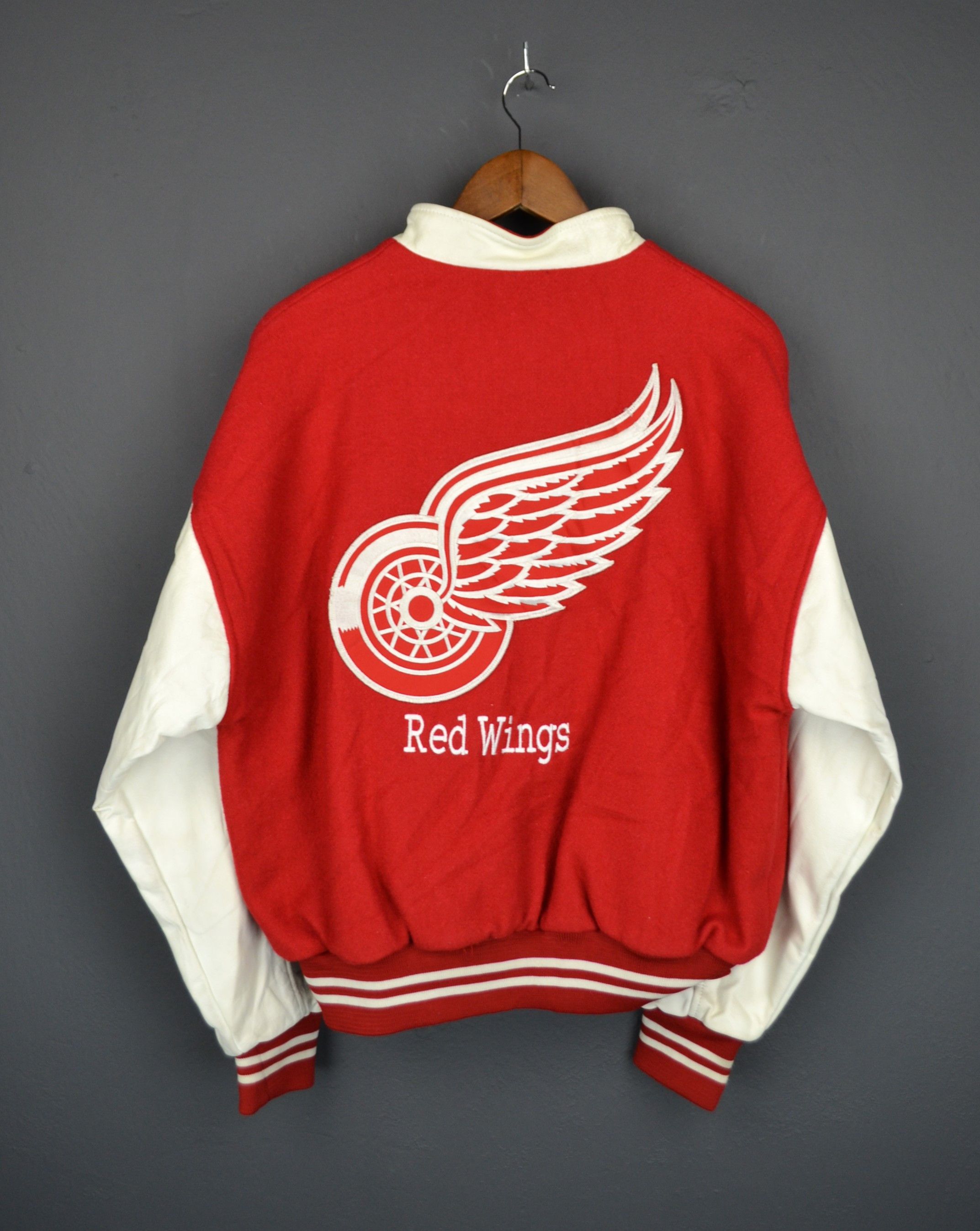 Vintage Detroit Red Wings Varsity M Jacket Leather Wool Vintage Size US M / EU 48-50 / 2 - 1 Thumbnail