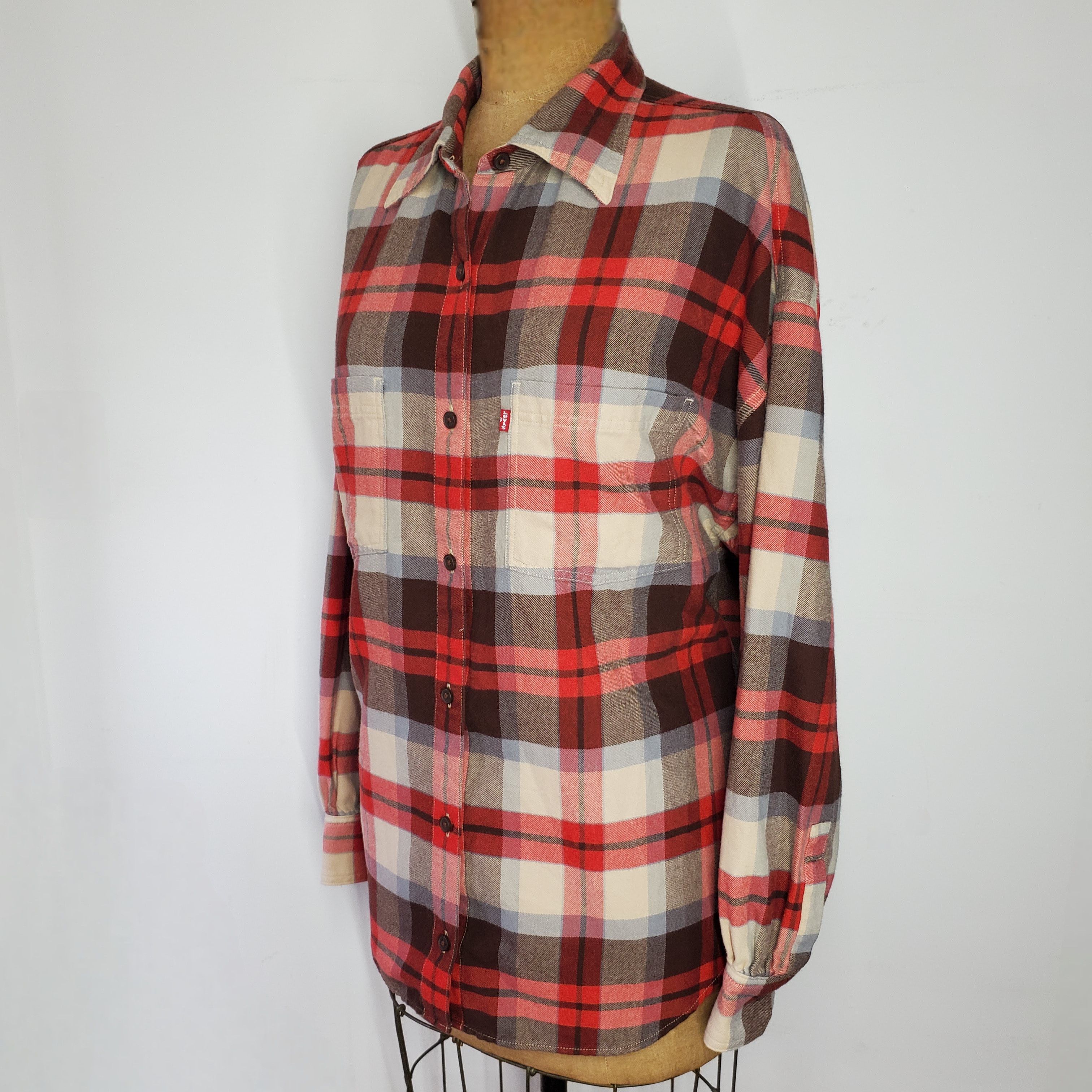 Levi's Levi's Size XL Button Down Flannel Shirt Relaxed Red Brown Size XL / US 12-14 / IT 48-50 - 2 Thumbnail