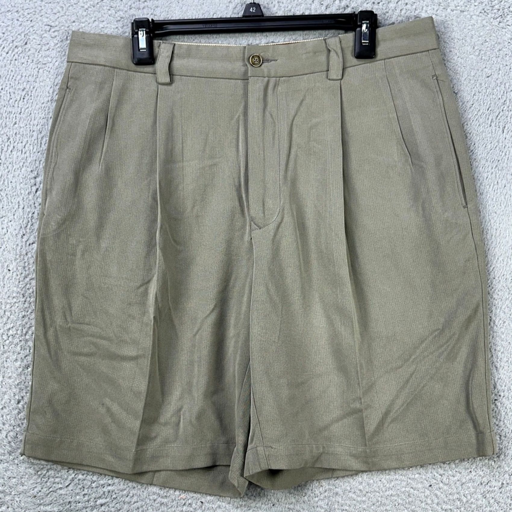 Tommy Bahama Tommy Bahama Silk Shorts Mens 34 Gray Pleated Pockets Casual Chino Casual Comfort Outdoor Size US 34 / EU 50 - 2 Thumbnail