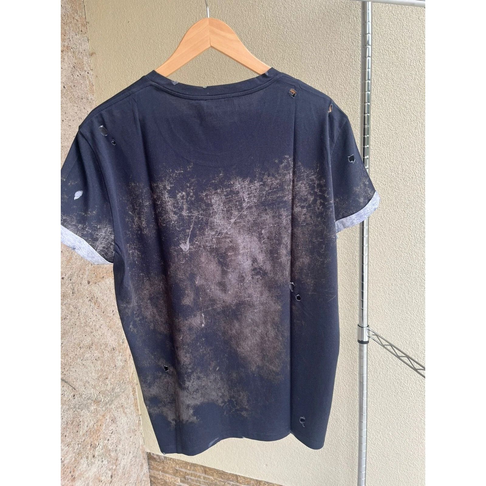 Balmain o1rshd1 Eagle & Balmain Logo Print Distressed T-Shirt Size US S / EU 44-46 / 1 - 8 Thumbnail