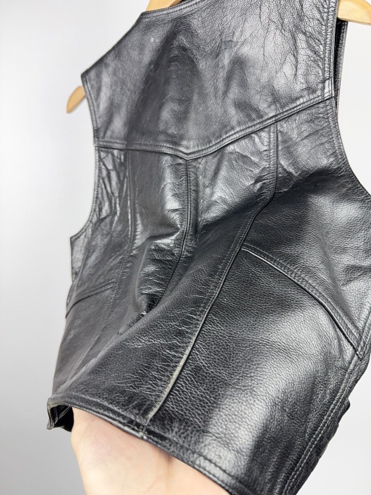 Leather Vintage 90s Retro Leather Moto Biker Rock Opium Vest Size S Size US S / EU 44-46 / 1 - 11 Thumbnail