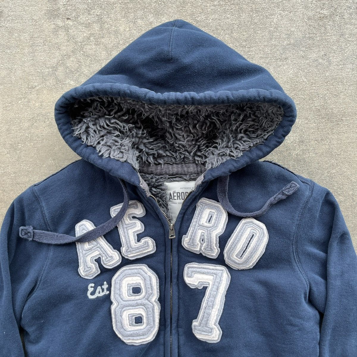Aeropostale 2000s Aeropostale Faux Fur Lined Hoodie Size US S / EU 44-46 / 1 - 2 Thumbnail