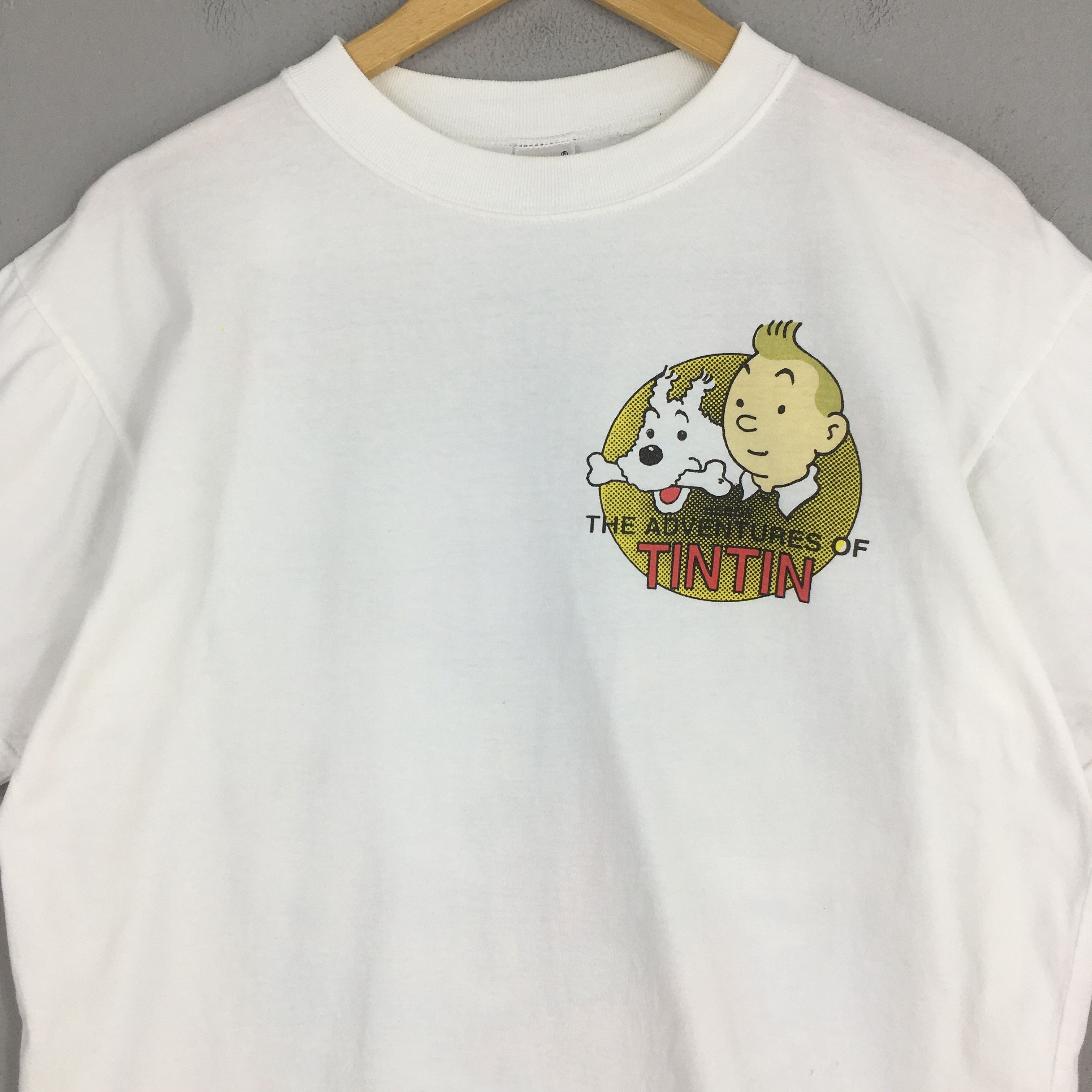 Vintage 90s The Adventures of Tintin The Black Island Tshirt L Size US L / EU 52-54 / 3 - 2 Thumbnail