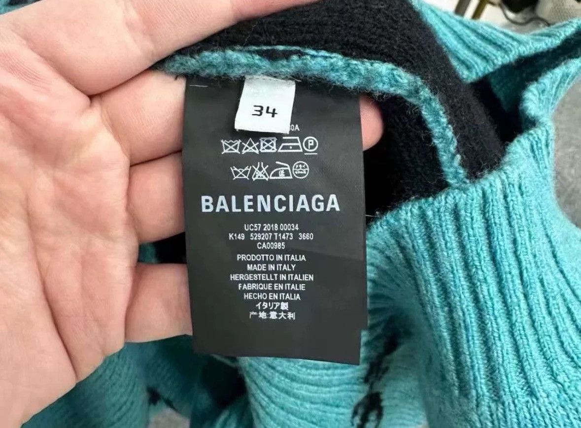 Balenciaga Balenciaga Lake Green Full Print Sweater2412-Nextarrow Size US S / EU 44-46 / 1 - 4 Thumbnail