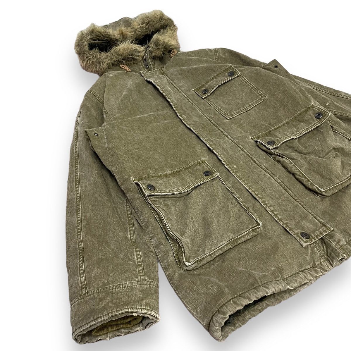 14th Addiction × Johnbull × Le Grande Bleu (L.G.B.) 🇯🇵 VINTAGE JOHN BULL MILITARY FUR SHERPA JACKET Size US L / EU 52-54 / 3 - 5 Thumbnail