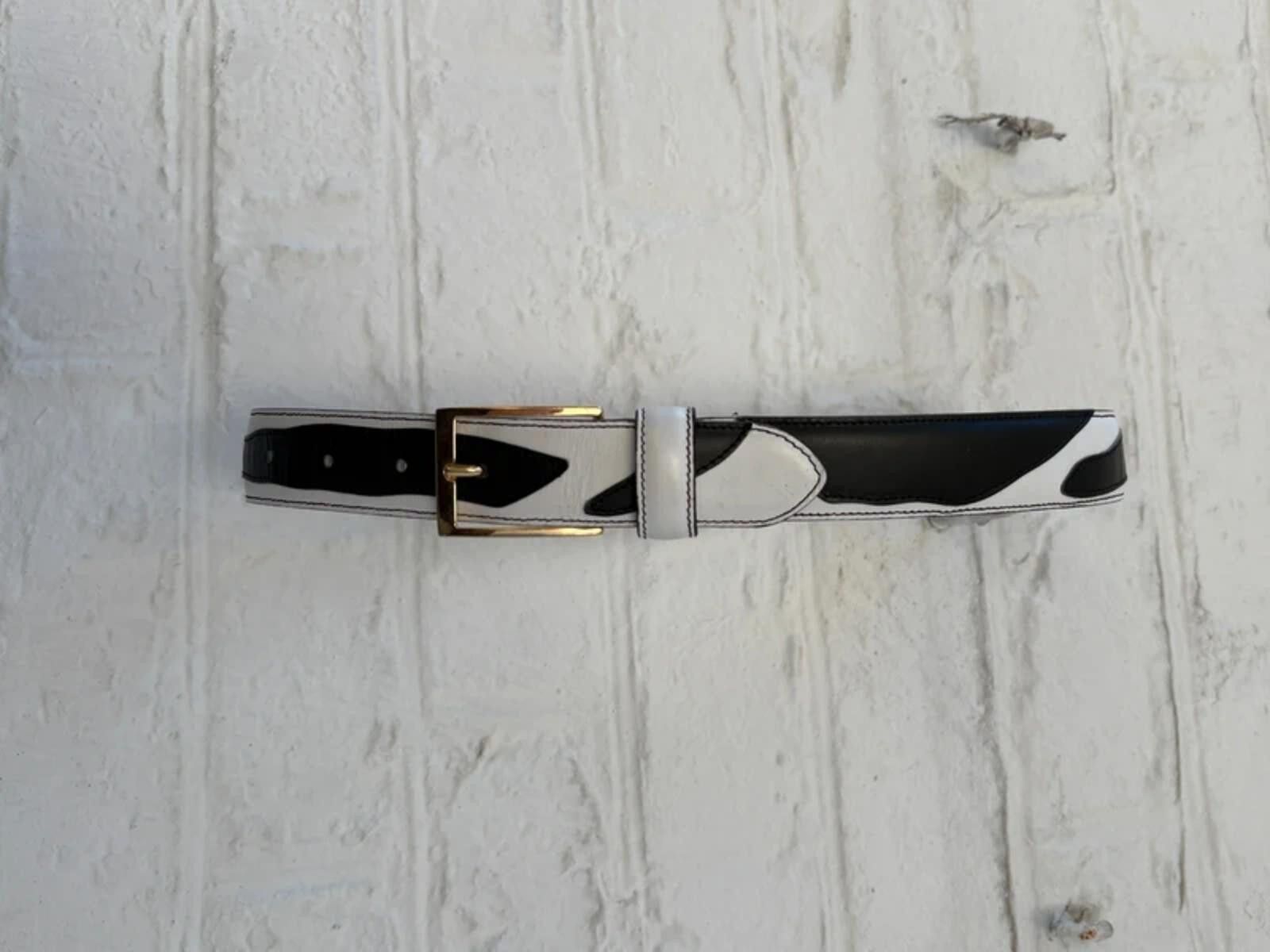Fendi Vintage Fendi Black & White Leather Belt Size 38 Size ONE SIZE - 1 Thumbnail