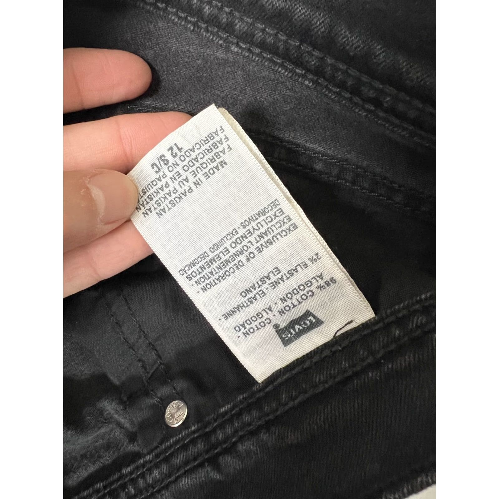 Levi's VINTAGE Levi’s 505 Straight Leg Stretch Women’s Black Jeans 12 S/C Y2K Size 34" / US 12 / IT 48 - 4 Thumbnail