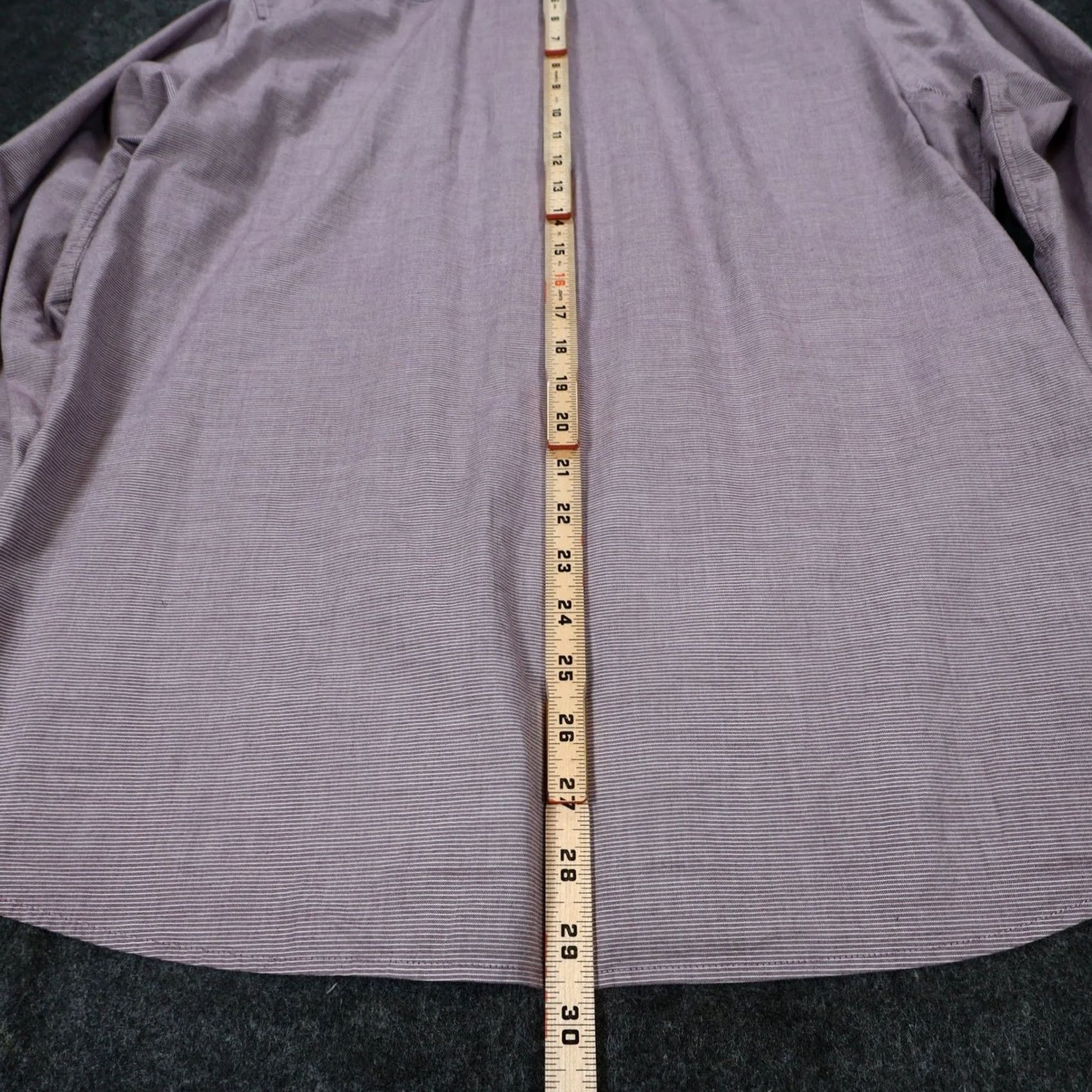 Frame A-FRAME Button Up Shirt Mens Large Purple Slim Stretch Micro Stripe Size US L / EU 52-54 / 3 - 5 Thumbnail