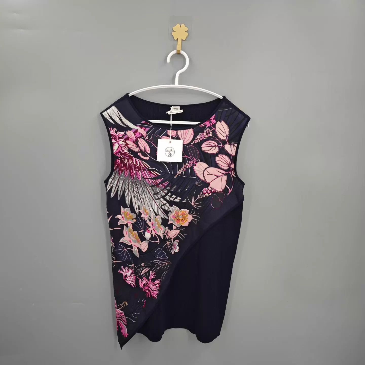 Hermes Hermes Purple Colorblocked Floral Tank Top Unused Sz 34x2 Size XS / US 0-2 / IT 36-38 - 1 Thumbnail