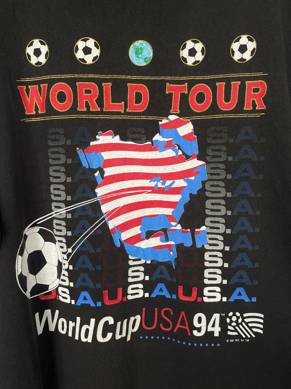 Nutmeg Vtg tee World Cup USA 1994 "World Tour / soldout” Size US XL / EU 56 / 4 - 2 Thumbnail