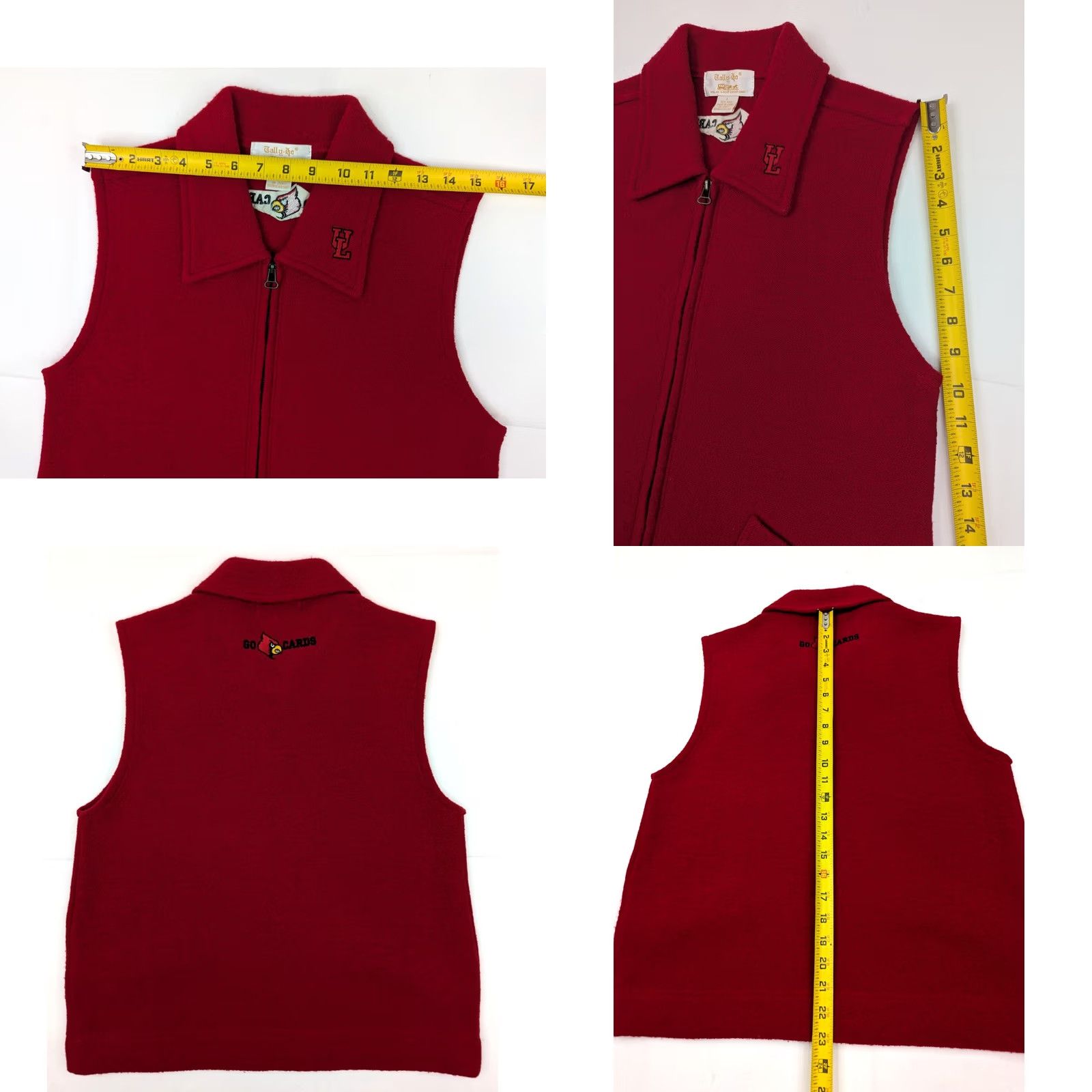 Vintage VINTAGE Tally-Ho 100% Wool Red Sweater Vest Women L University of Louisville Embroidery Size L / US 10 / IT 46 - 8 Thumbnail