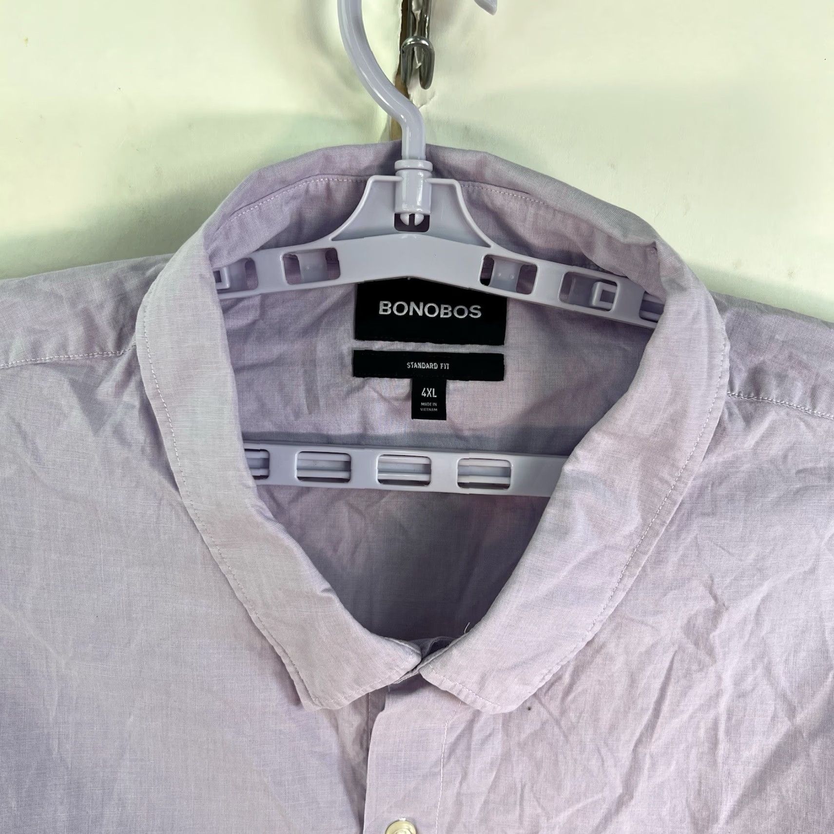 Bonobos VINTAGE Bonobos Men’s Dress Shirt Button-Up Long Sleeve Purple 4XL Cotton City, Classic, Preppy Size 48R - 3 Thumbnail