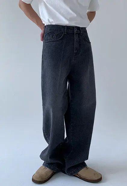 Japanese Brand Men's loose straight wide-leg casual versatile jeans Size US 32 / EU 48 - 2 Thumbnail