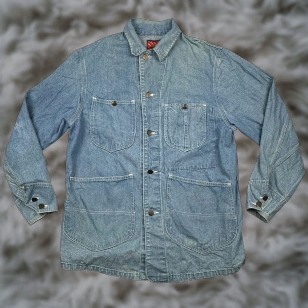 Denime VINTAGE H. W. Carter Denim Jean Shirt Jacket Blue Small Men Jacket Size US 29 - 1 Thumbnail