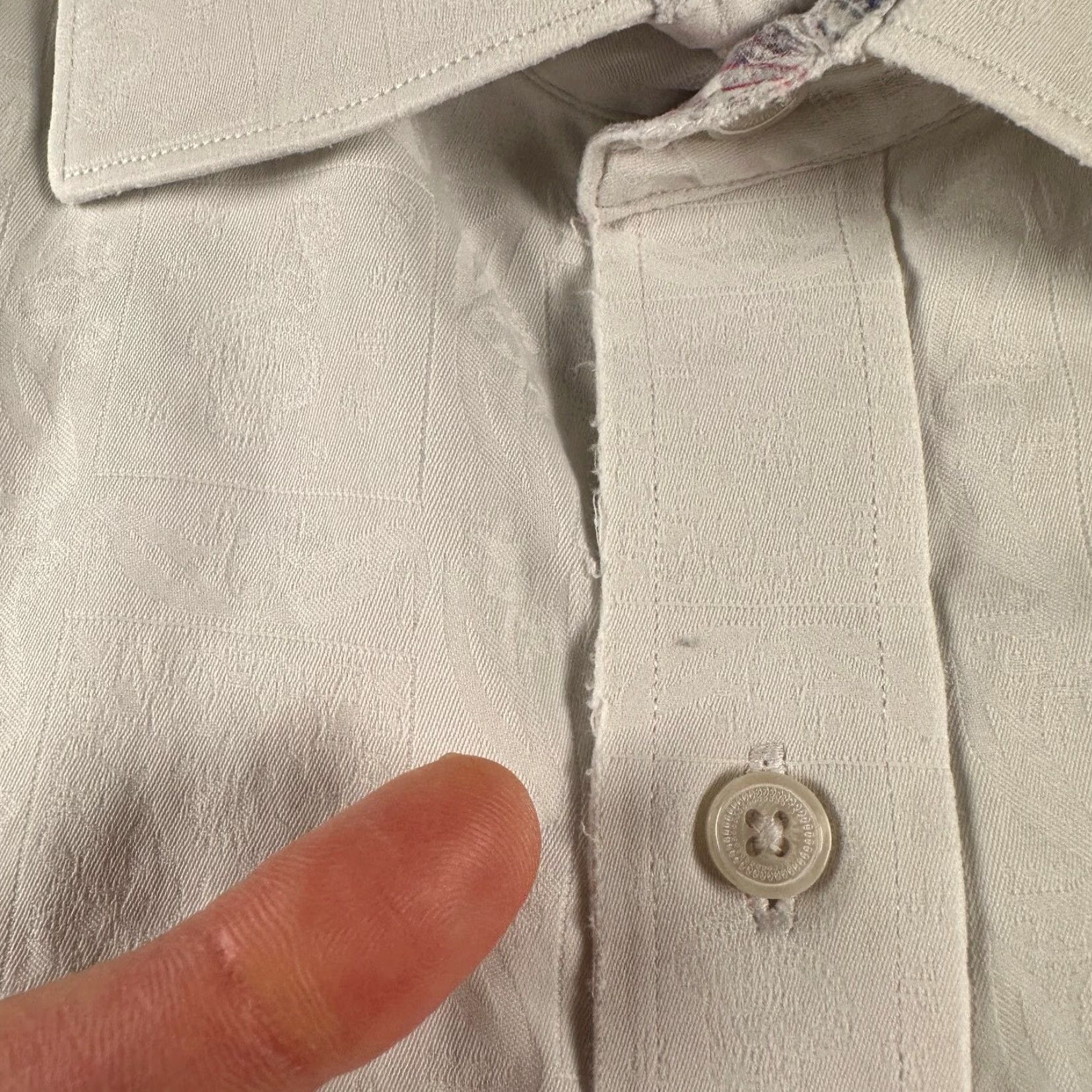 Robert Graham VINTAGE Robert Graham Shirt Men's White M Cotton Paisley Flip Cuffs Jacquard Patterned Inside Collar & Cuffs Mens Size US M / EU 48-50 / 2 - 4 Thumbnail