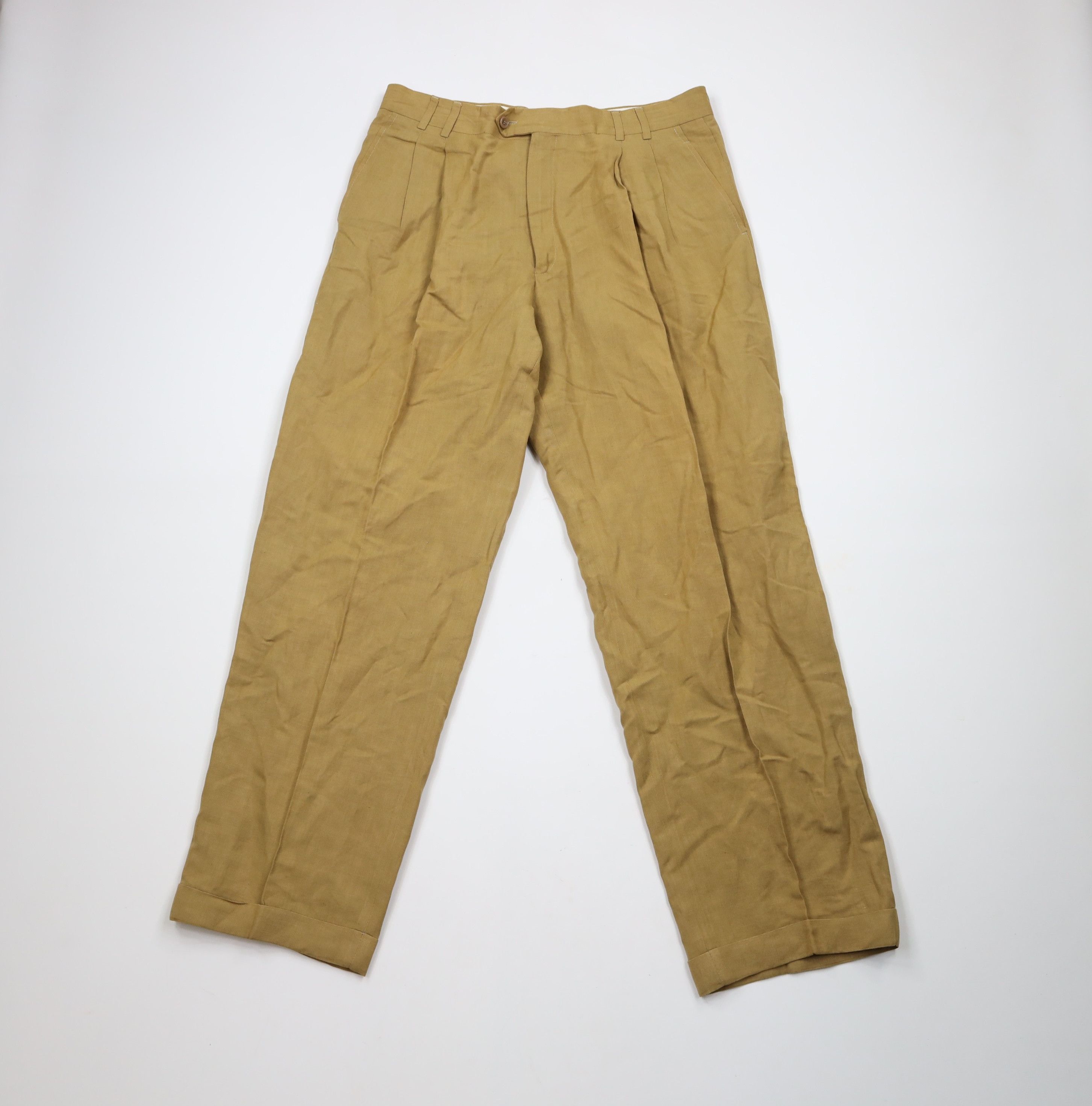 Vintage Vintage 90s Streetwear Wide Leg Linen Blend Chino Pants Size US 34 / EU 50 - 1 Thumbnail