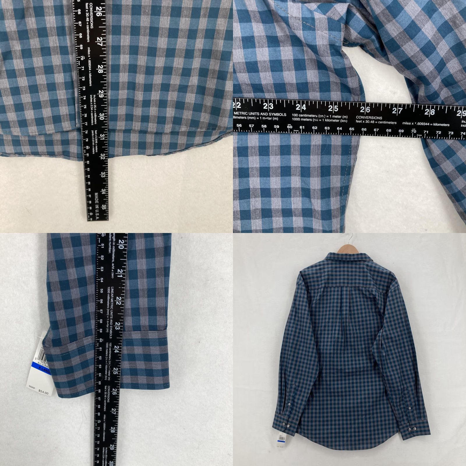 Van Heusen Van Heusen Shirt Mens XL 17-17.5 Blue Ultramarine Heather Plaid Button-Down NWT Size US XL / EU 56 / 4 - 8 Thumbnail
